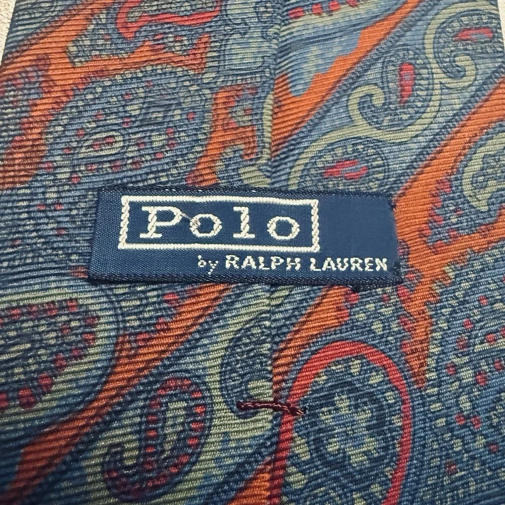 Vintage Polo Ralph Lauren Men's Tie 100% Silk Paisley‎ Made in England NEW